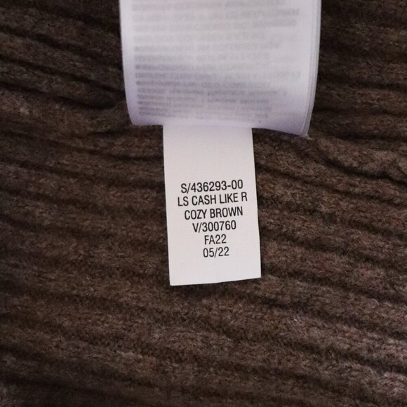 Gap Women's Sz M Brown Long Sleeve Crewneck Ribbed Knit Mini Sweater Dress - Picture 11 of 11